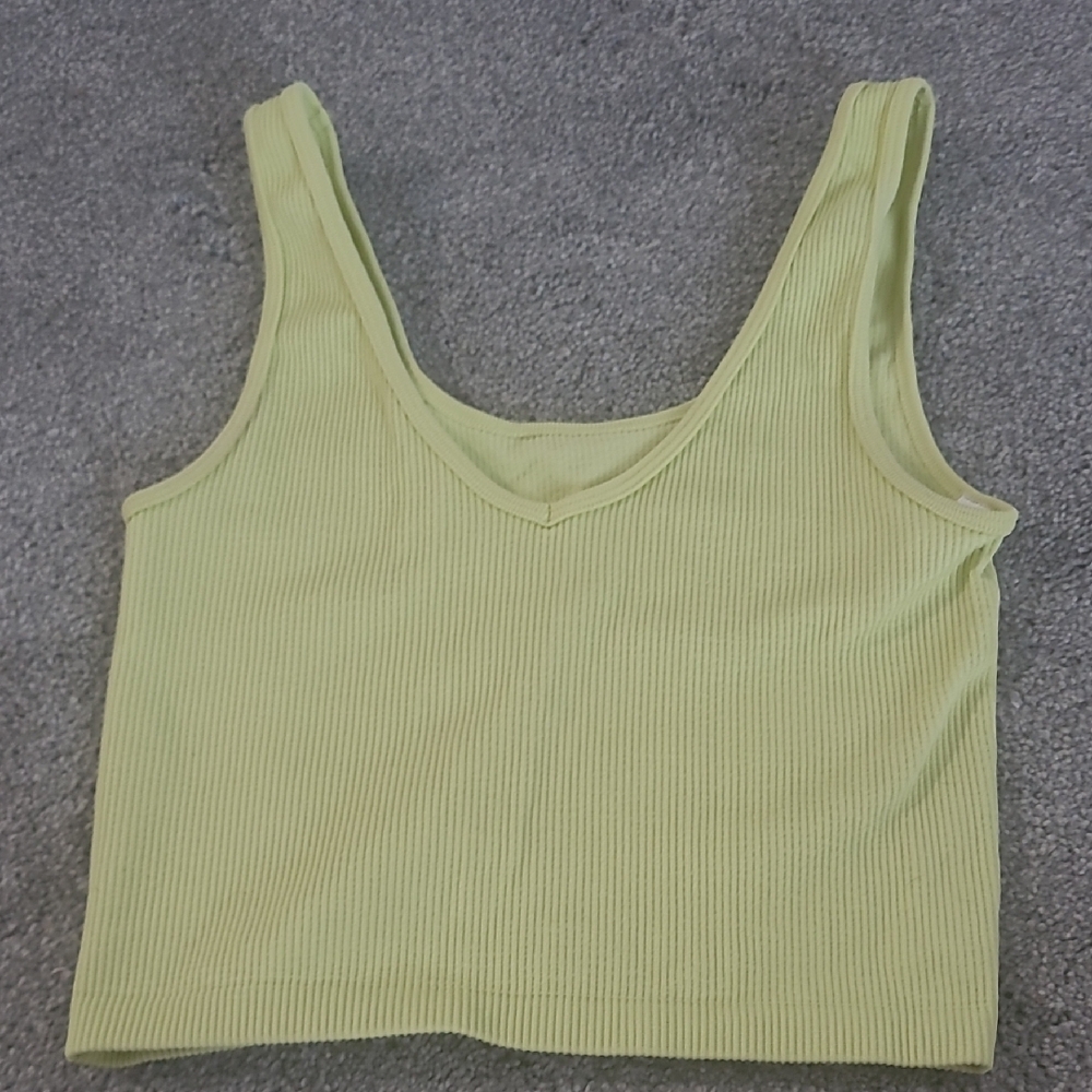 Aeropostale Lime Green/yellow Ribbed Tank Top